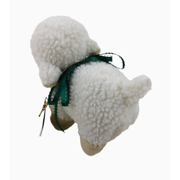 Lamb Plush Heart Tag Ewe Are Loved Stuffed Animal Green Bow Sherpa Easter - Picture 6 of 10